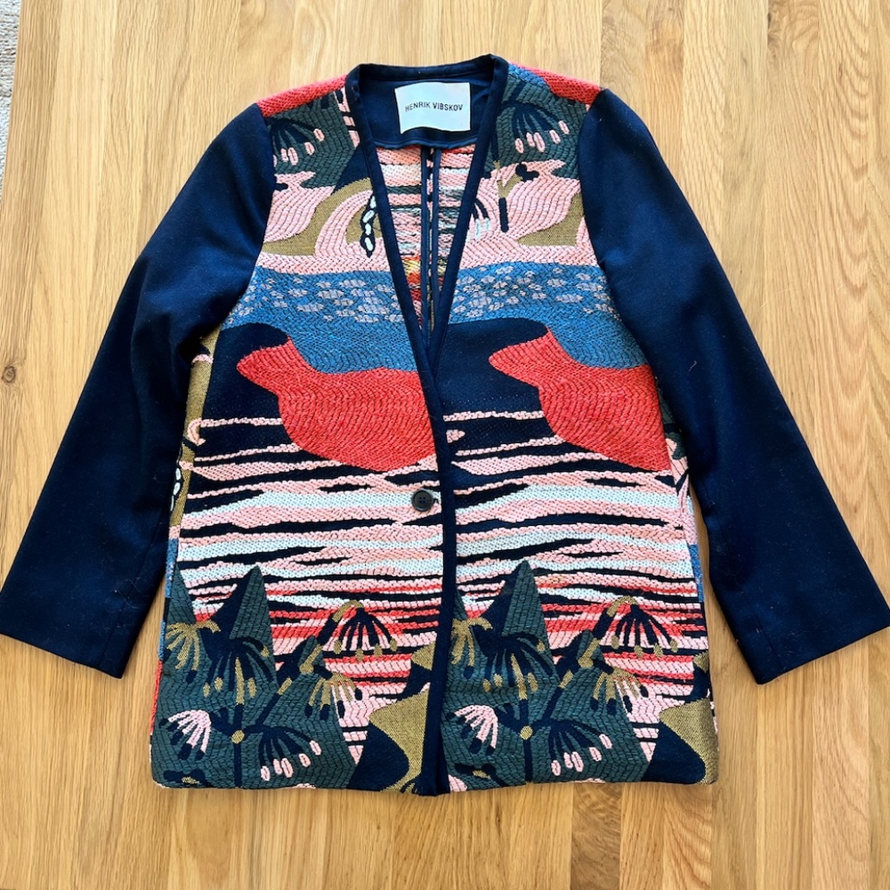 HENRIK VIBSKOV - AMAZING TEXTILE WOOL BLAZER - SIZE S